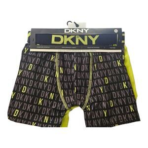DKNY Boys 2 Pack Performance Boxer Briefs Size Medium 10/12 Black Neon Green NWT
